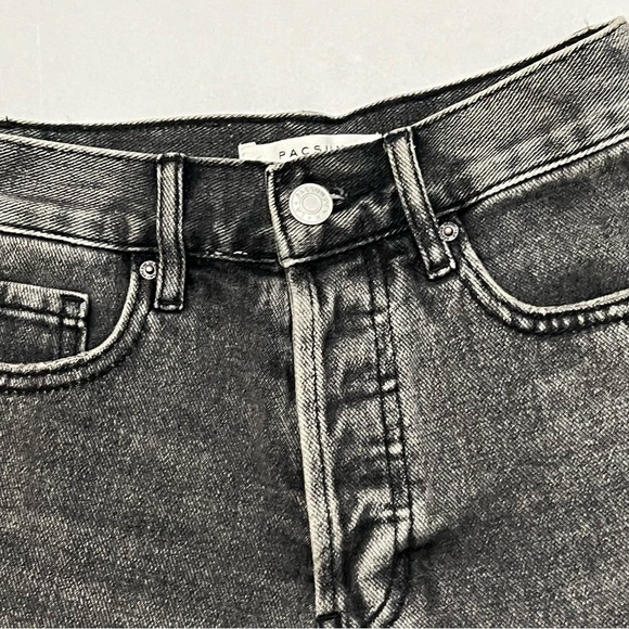 Pacsun Grey Wash Button-Fly Ripped Distressed Denim Jean Shorts Size 0 - Picture 4 of 9